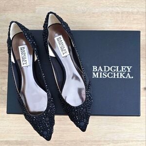 Badgley Mischka Black Beaded Heels